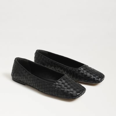 Sam Edelman Natalia Ballet Flat in Black Woven Leather