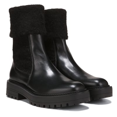 Sam Edelman Laguna Knit Chelsea Boot in Black Leather