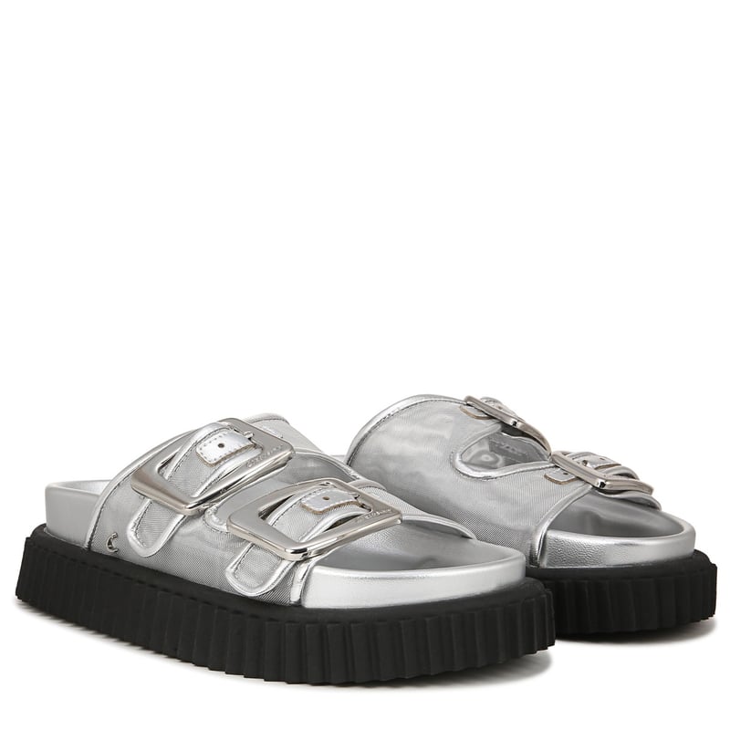 Sam Edelman Sam Edelman Circus NY Cris Platform Slide Sandal in Soft Silver