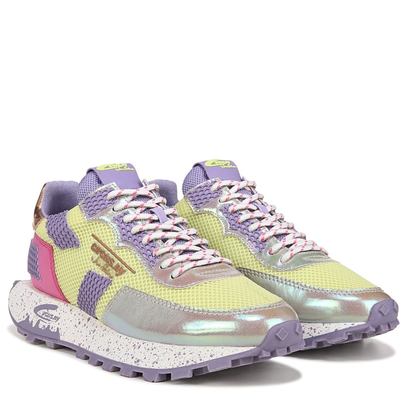 Sam Edelman Sam Edelman Circus NY Devyn Lace Up Sneaker in Yellow/Purple PU