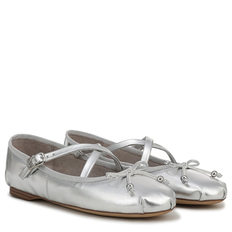 Sam Edelman Sam Edelman Circus NY Zuri Strap Ballet Flat in Soft Silver PU