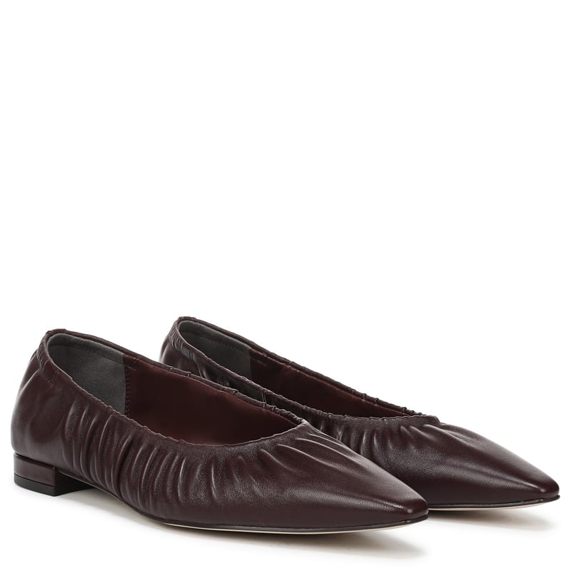 Sam Edelman Sam Edelman Essex Pointed Toe Ballet Flat in French Red Burgundy Leather