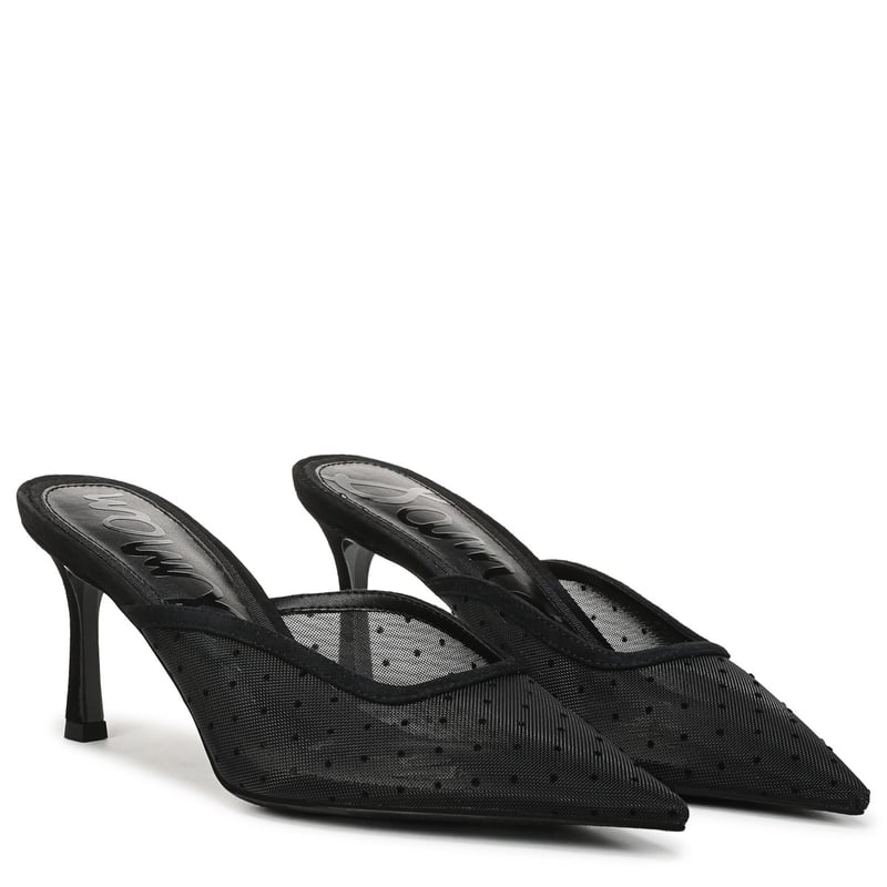 Sam Edelman Margeaux Mesh Heeled Mule in Black Mesh