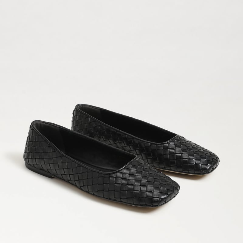 Sam Edelman Natalia Ballet Flat in Black Woven Leather